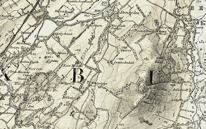 Old map of Denholmhill in 1901-1904