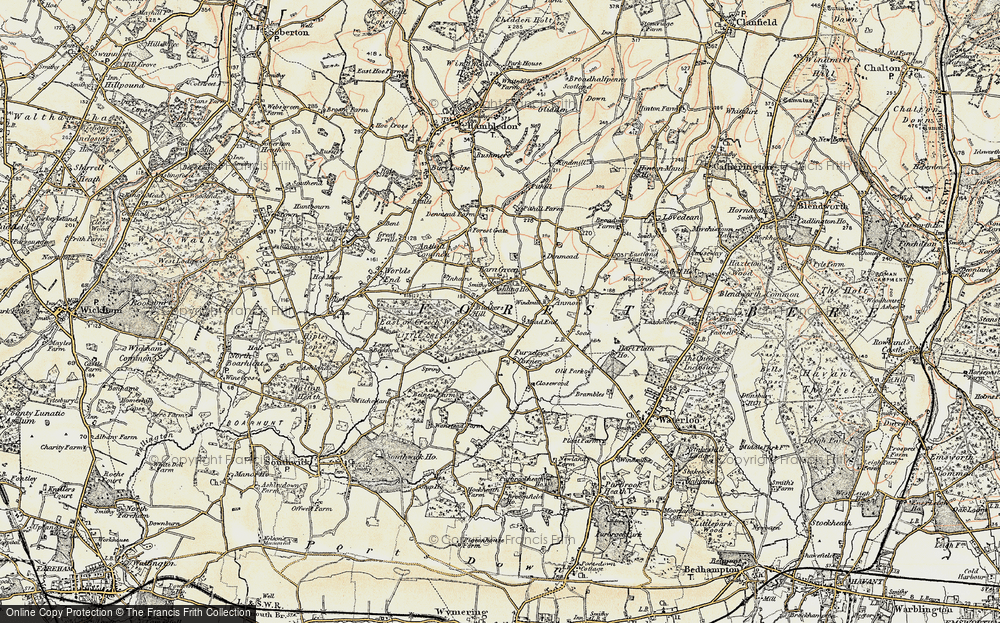 Old Map of Denmead, 1897-1899 in 1897-1899