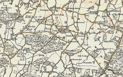 Old map of Denmead in 1897-1899