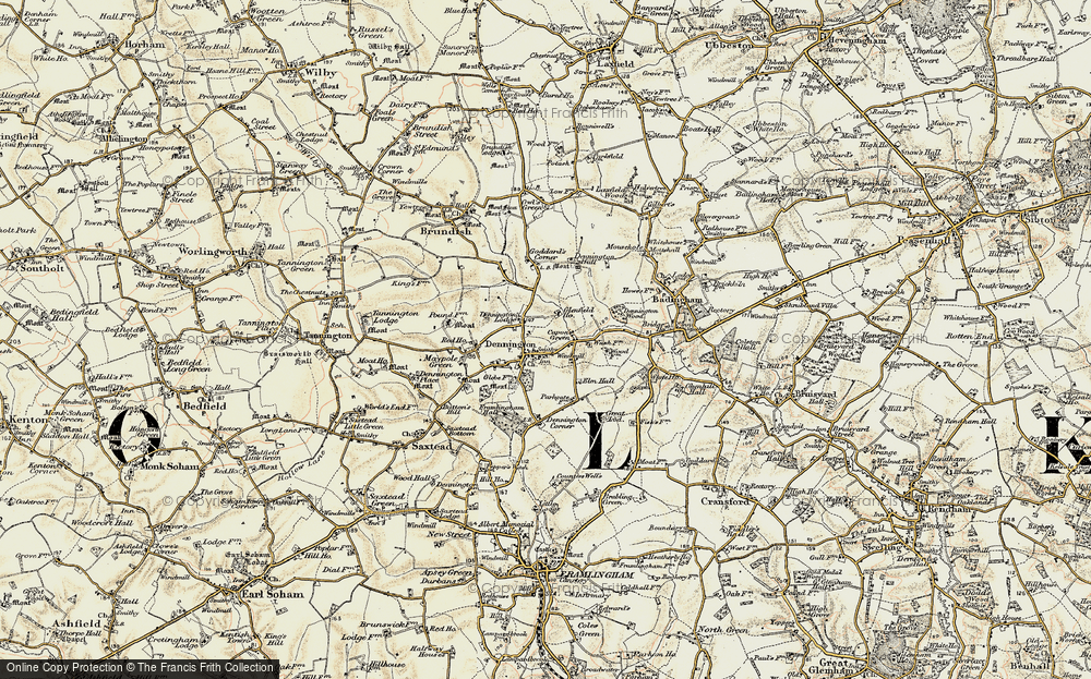 Old Map of Dennington, 1901 in 1901