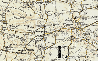 Old map of Dennington in 1901