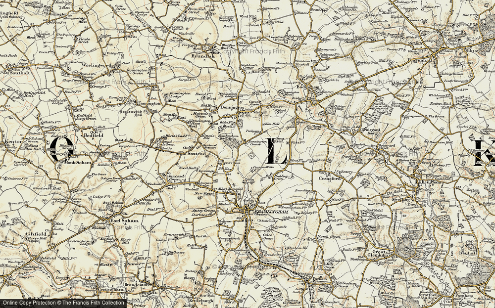 Old Map of Dennington Corner, 1898-1901 in 1898-1901