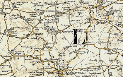 Old map of Dennington Corner in 1898-1901