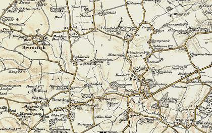 Old map of Badingham Ho in 1901