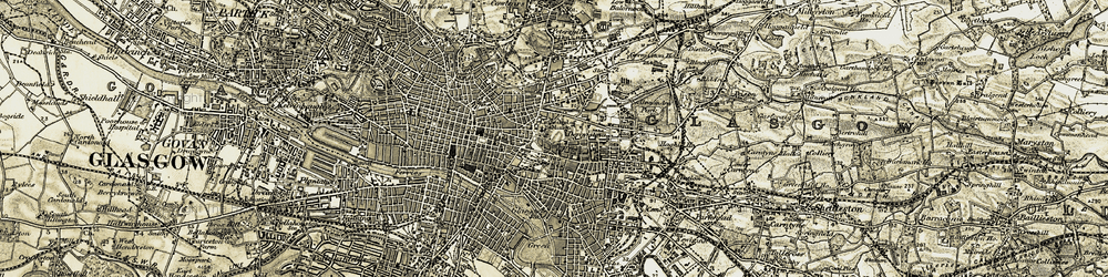 Old map of Dennistoun in 1904-1905