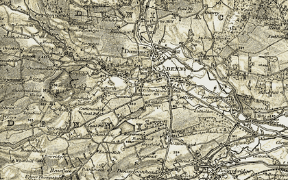 Old map of Denny in 1904-1907