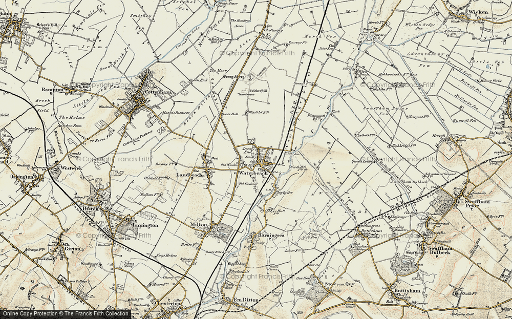 Old Map of Denny End, 1899-1901 in 1899-1901