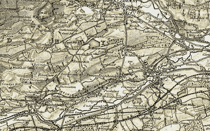Old map of Dennyloanhead in 1904-1907