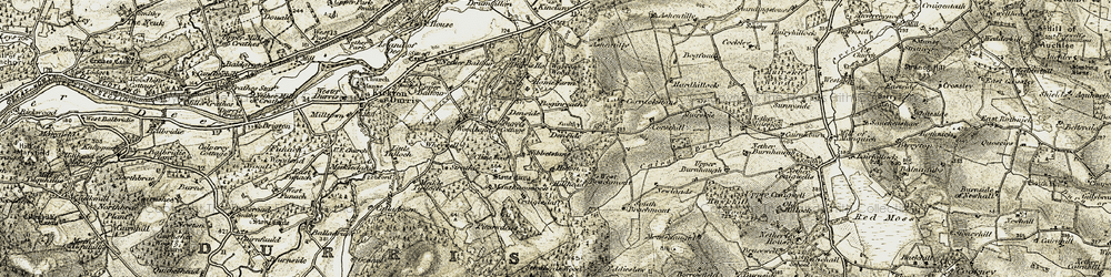 Old map of Denside in 1908-1909