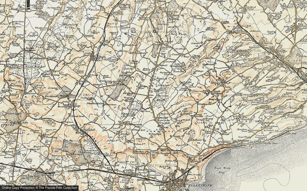 Old Map of Densole, 1898-1899 in 1898-1899