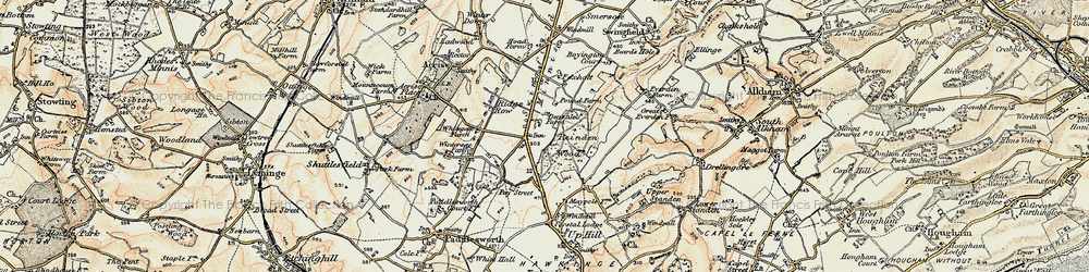 Old map of Densole in 1898-1899