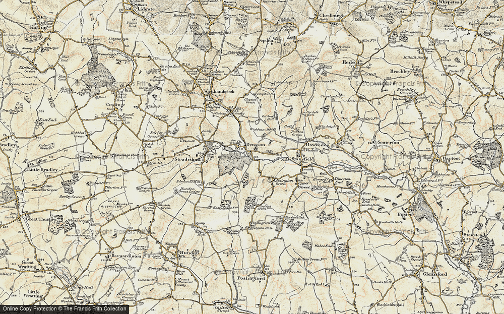 Old Map of Denston, 1899-1901 in 1899-1901
