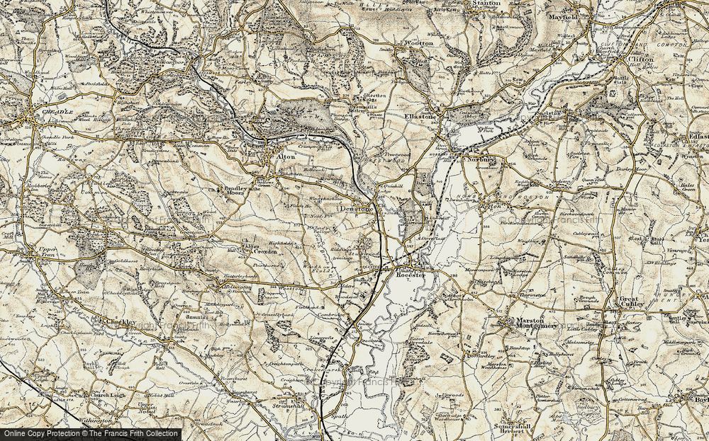 Old Map of Denstone, 1902 in 1902