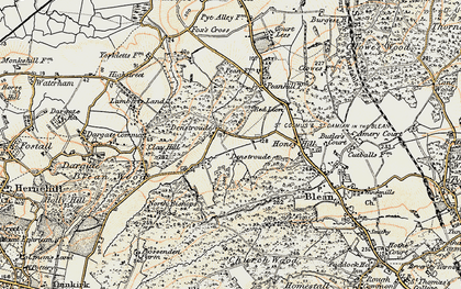Old map of Denstroude in 1898