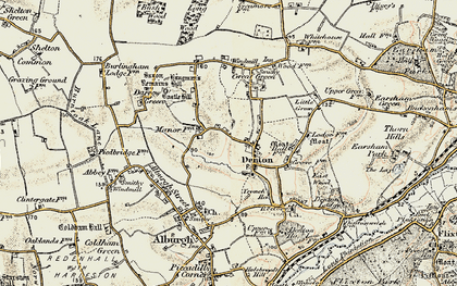 Old map of Denton in 1901-1902