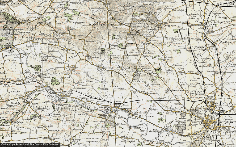 Old Map of Historic Map covering Fanny Barks (Fox Covert) in 1903-1904