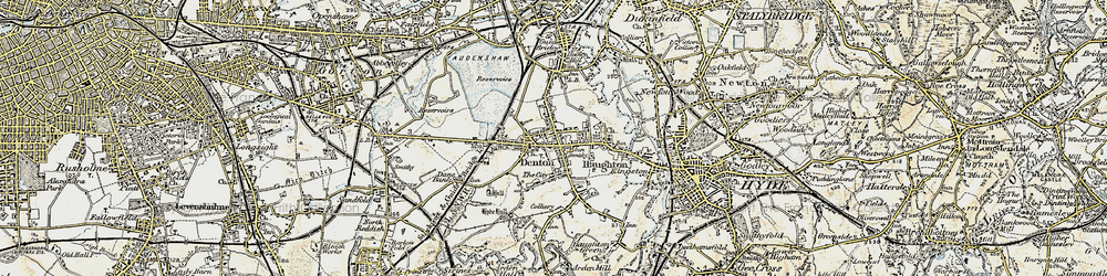 Old map of Denton in 1903