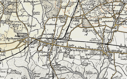 Old map of Denvilles in 1897-1899