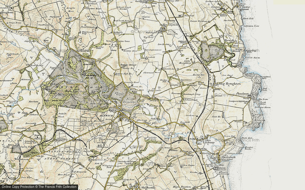 Old Map of Historic Map covering White Cross in 1901-1903