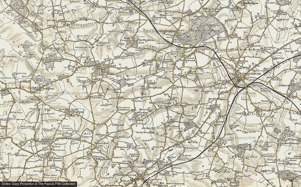 Old Map of Deopham, 1901-1902 in 1901-1902