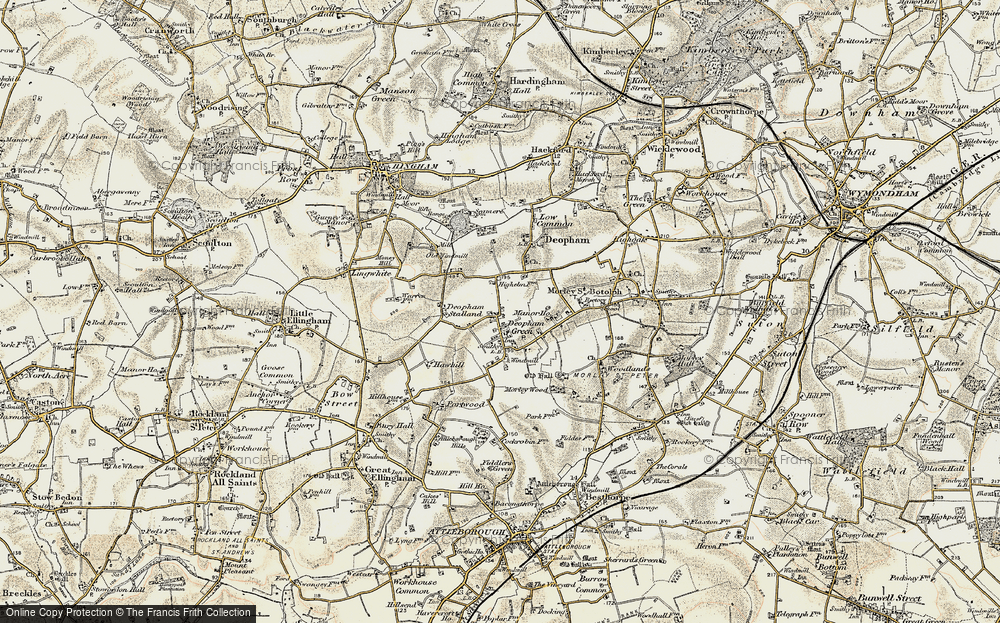 Old Map of Deopham Green, 1901-1902 in 1901-1902