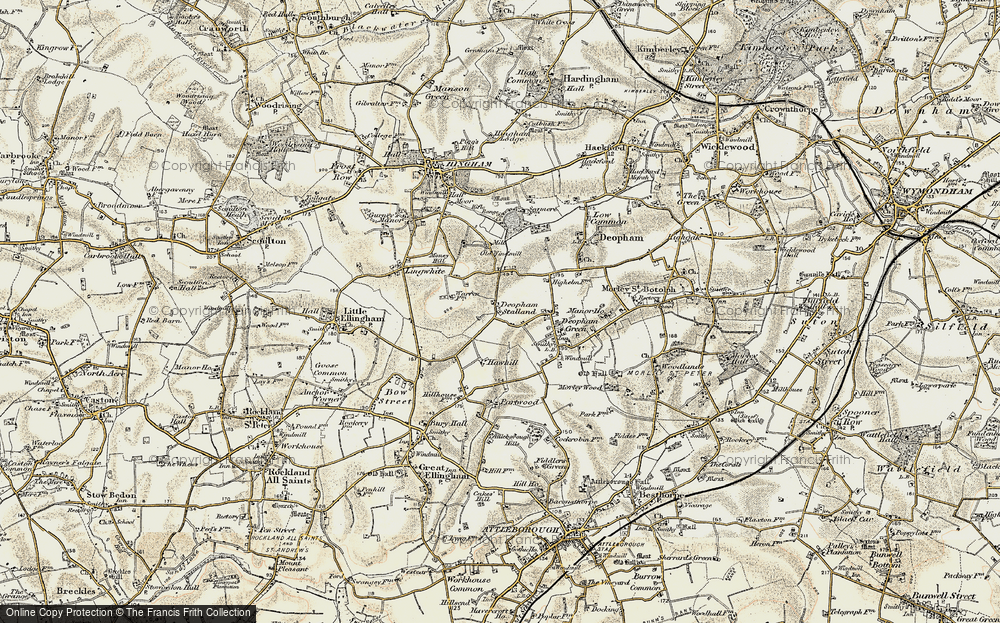 Old Map of Deopham Stalland, 1901-1902 in 1901-1902