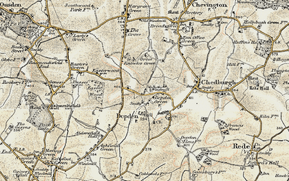 Old map of Depden Green in 1899-1901