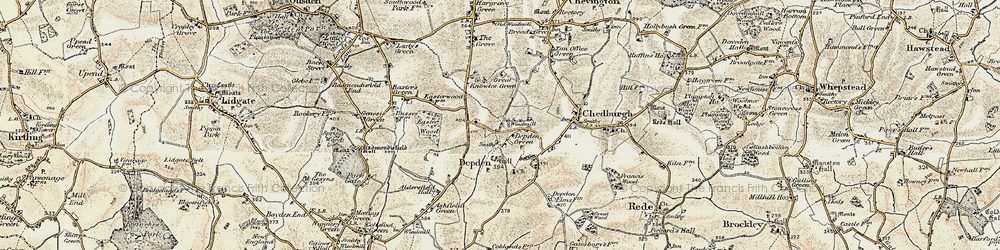 Old map of Depden Green in 1899-1901