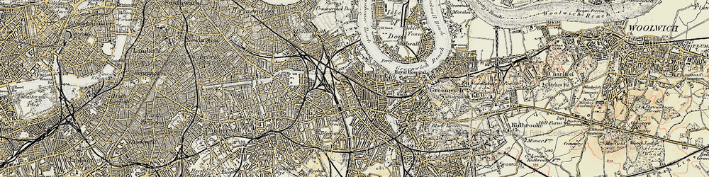 Old map of Deptford in 1897-1902
