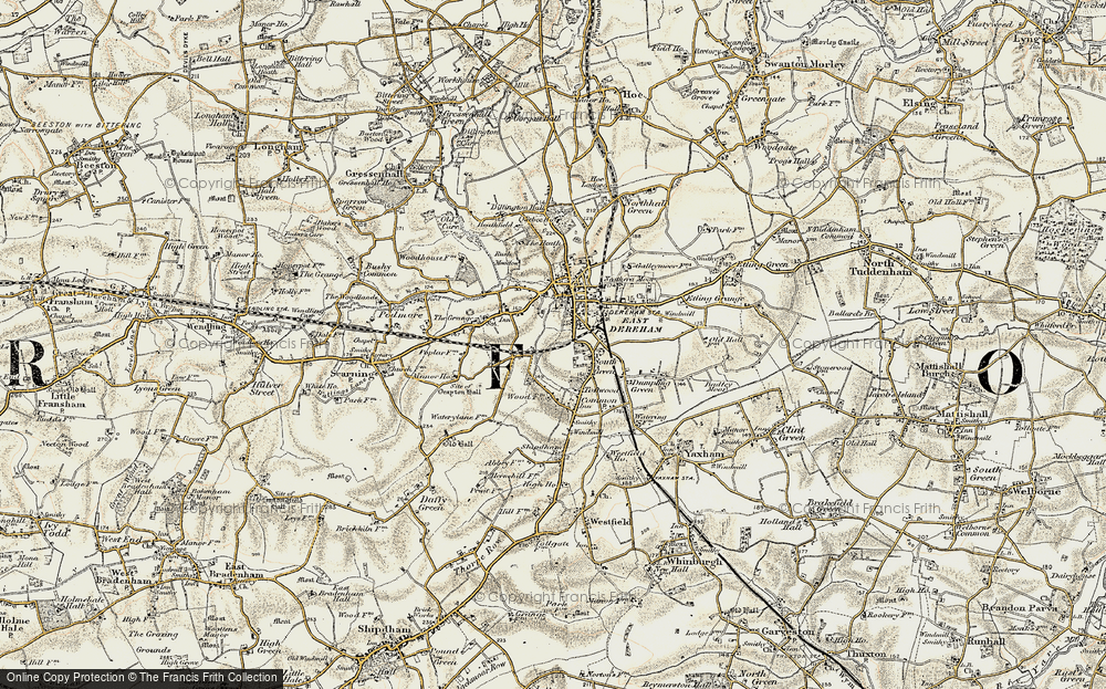 Old Map of Dereham, 1901-1902 in 1901-1902