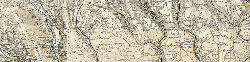 Old map of Deri in 1899-1900
