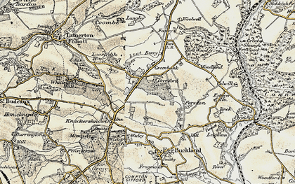 Old map of Derriford in 1899-1900