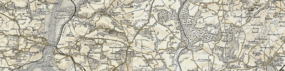 Old map of Derriford in 1899-1900