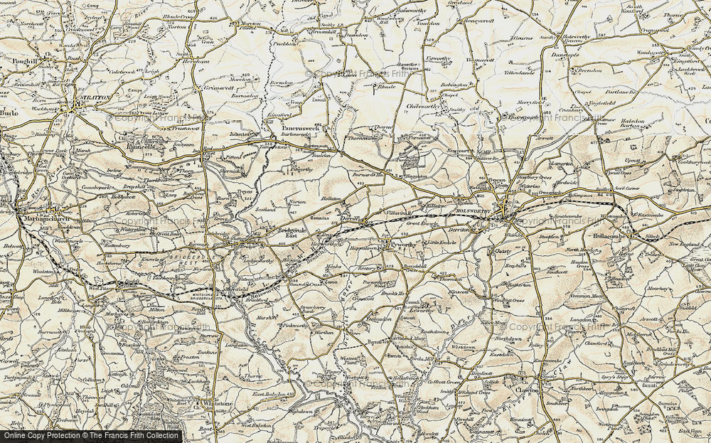Old Map of Derril, 1900 in 1900