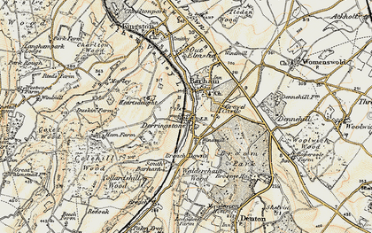 Old map of Derringstone in 1898-1899