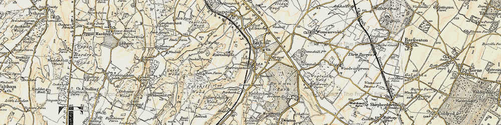 Old map of Breach Downs in 1898-1899