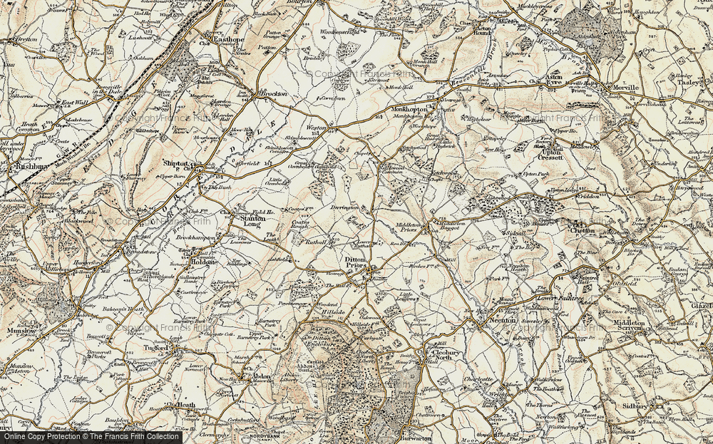 Old Map of Derrington, 1902 in 1902