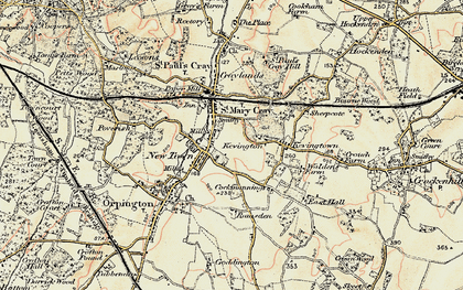 Old map of Derry Downs in 1897-1902