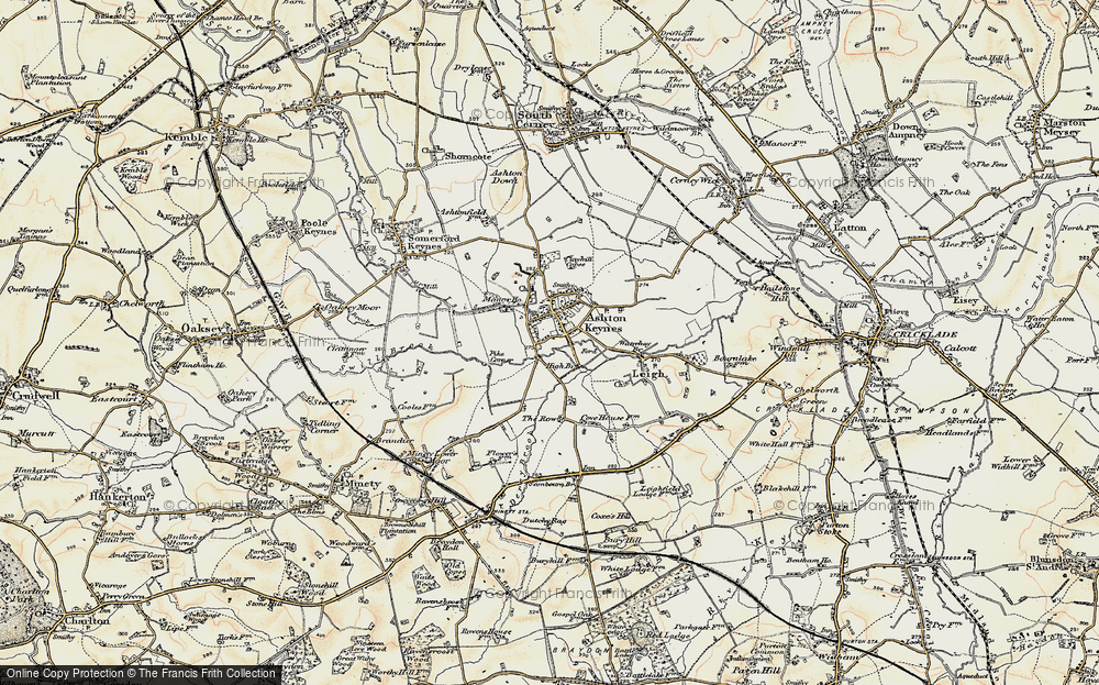 Old Map of Derry Fields, 1898-1899 in 1898-1899