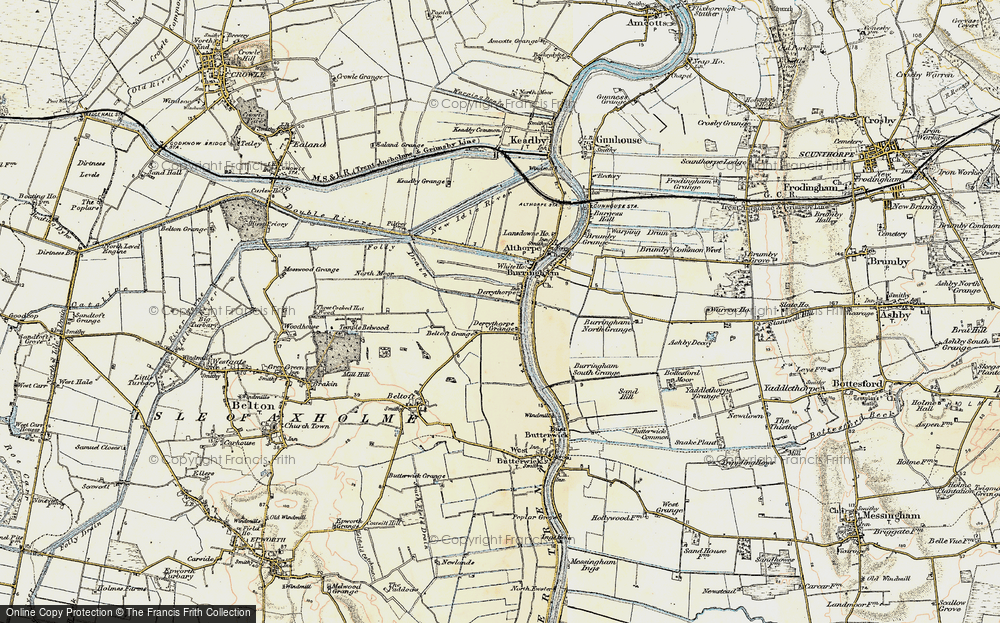 Old Map of Historic Map covering Beltoft Grange in 1903