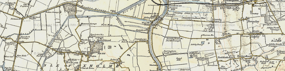 Old map of Burringham South Grange in 1903