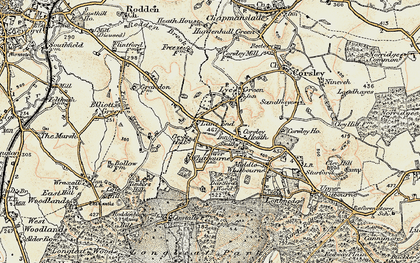 Old map of Dertfords in 1897-1899