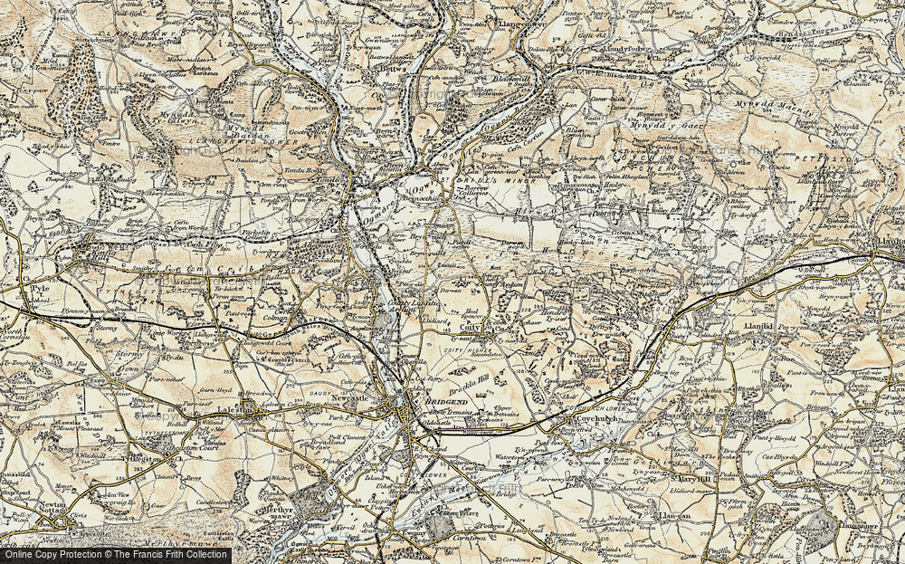 Old Map of Derwen, 1899-1900 in 1899-1900