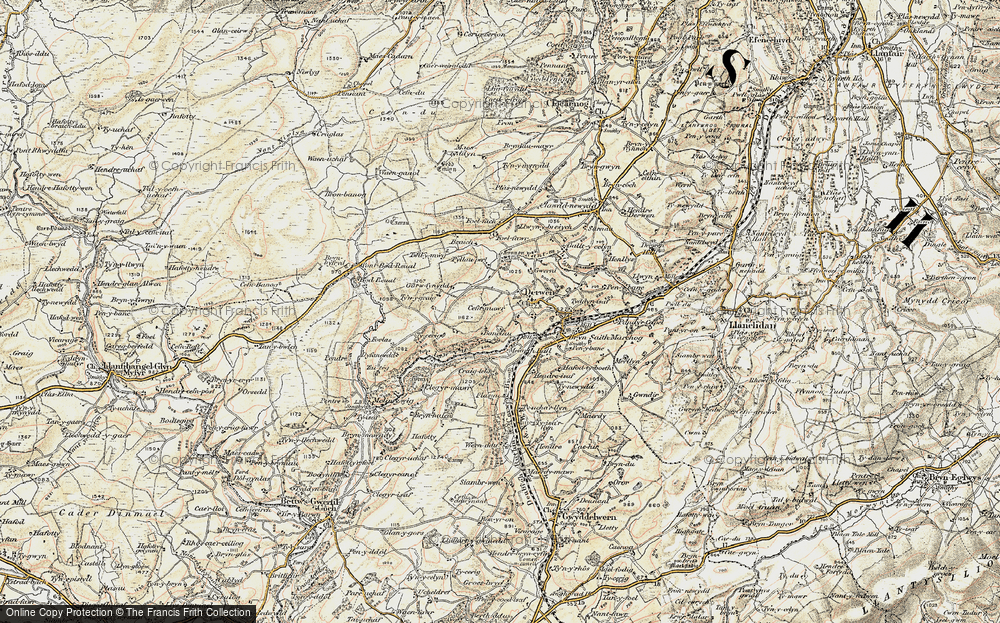 Old Map of Historic Map covering Bryn-Dreiniog in 1902-1903