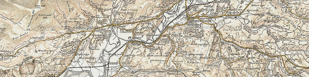 Old map of Derwenlas in 1902-1903