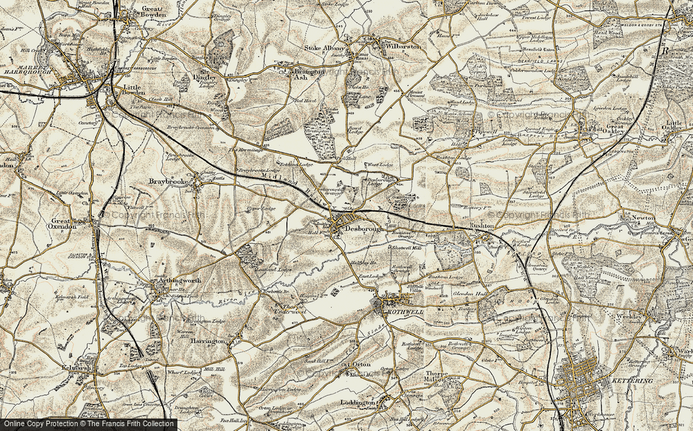 Old Map of Desborough, 1901-1902 in 1901-1902