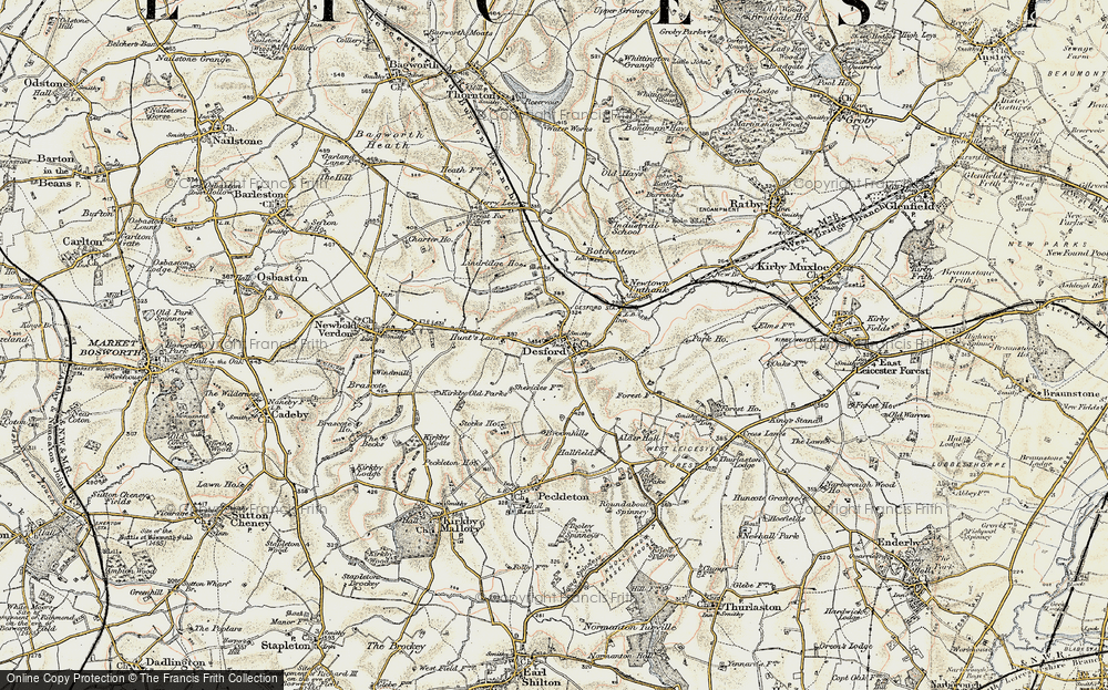 Old Map of Desford, 1901-1903 in 1901-1903