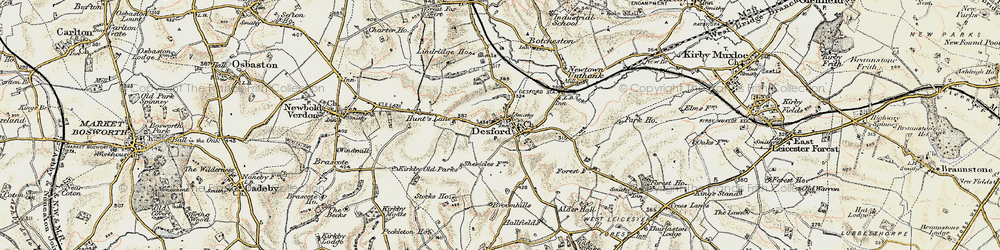 Old map of Desford in 1901-1903