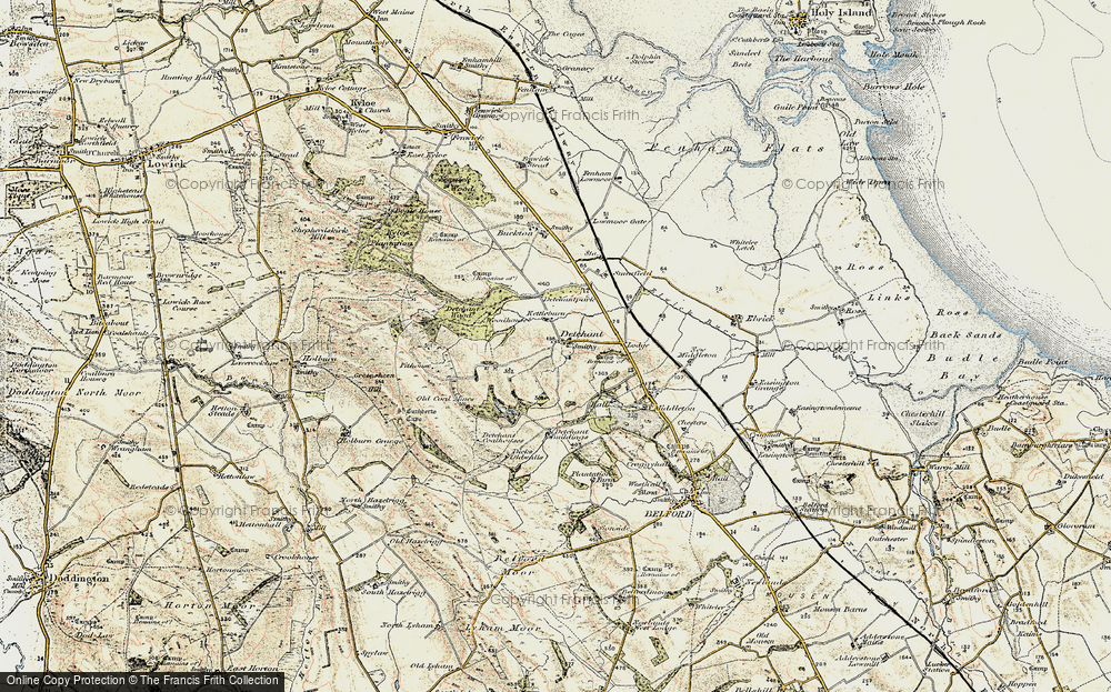 Old Map of Historic Map covering Buckton in 1901-1903