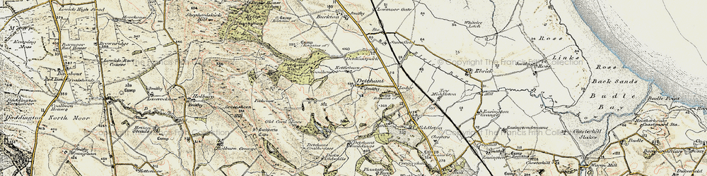 Old map of Detchant in 1901-1903